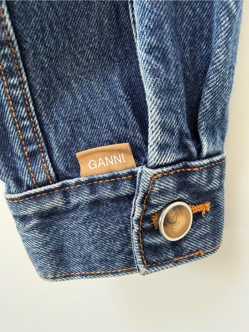 Ganni Oversized Ruffle Collar Denim Jacket - Picture 7 of 12